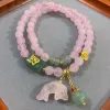Best-selling natural gold thread jade dragon pattern agate double-loop bracelet, fashionable and individual, exquisite women's bracelet with multiple loops of jade beads Specification image